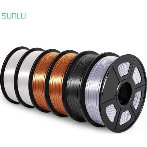 SUNLU SILK 6 rolls 3D Printer Filament PLA 1.75mm 1KG Metallic Shiny Silk 3D Printing Material Special sale Red Copper Filament
