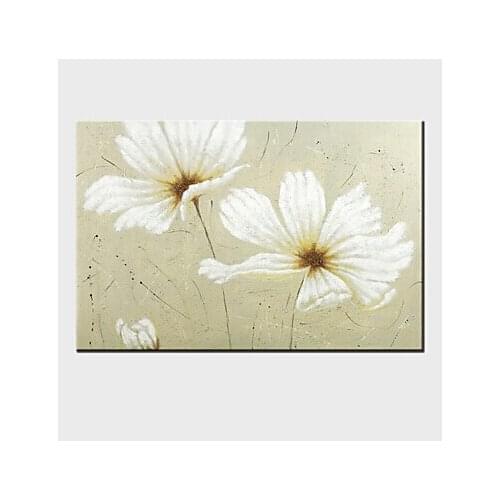 One Pc Hand Painted Modern Canvas Painting Wall Decor Floral Oil Paintings Flower canvas Wall art set for Home Decor