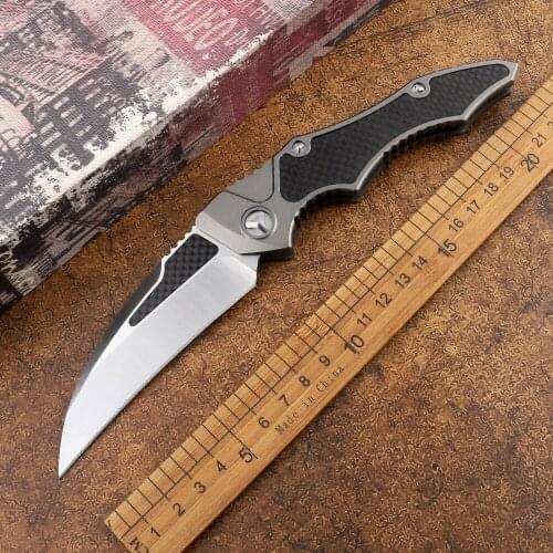 Hawk Knife D2 Steel Blade Aero Aluminum + Carbon Fiber Handle Outdoor Tactical Hunting Defense Knife Tool Kitchen Folding knife