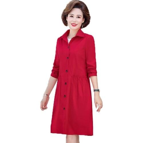 Spring Fall Mothers Coats 2021New Middle-aged Women Casual Trench Coat Fashion Mid-length Plus Size Thin Windbreaker 5XLA845