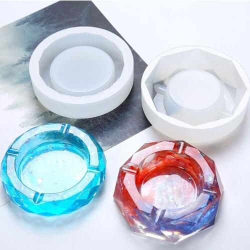 Ashtray Silicone Mold Heart Square Mold For DIY Resin UV Crystal Epoxy Crafts Crystal Ashtray Home Decoration
