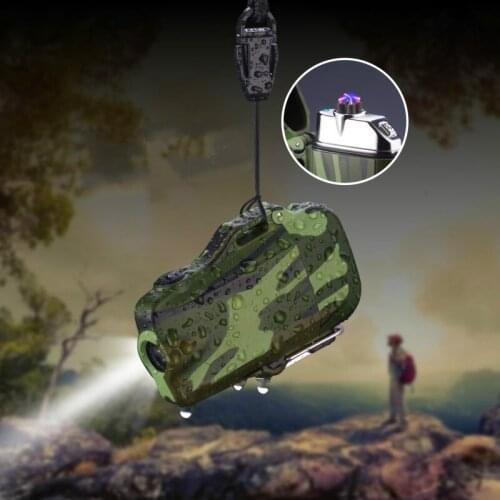 Waterproof USB Electric Jet Torch Lighter Windproof Plasma Lighter Outdoor Camping Survival Distress Signal Flashlight Lighter