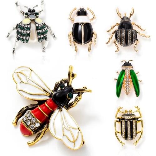WYBU Bee Bug Enamel Beetle Brooches Lovely Insect Party Casual Brooch Pins Gifts 2021 Newest Fashion Jewelry Broche
