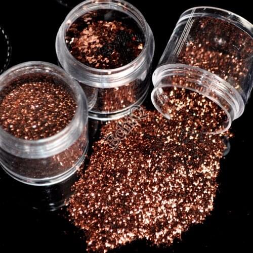1 Bottle Coffee Brown Dazzling Nail Glitter Powder Nail DIY Tips Material for nail polish UV Nail Glitter Sequins
