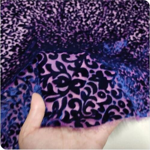 1 meter Hollow-out Mulberry Silk Bottom Cotton Velvet Dress Shirt Shawl Clothing Fabric