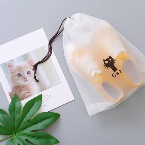 10Pcs Drawstring Shoes Bag Printing Sundries Storage Bag Dust-proof Outdoor Cosmetic Shoes Storage Pouch for Travel