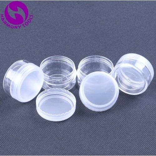 100 pieces Transparent Round Small Plastic Tubes Bottles with Dull Polish Cap for Micro Beads Rings