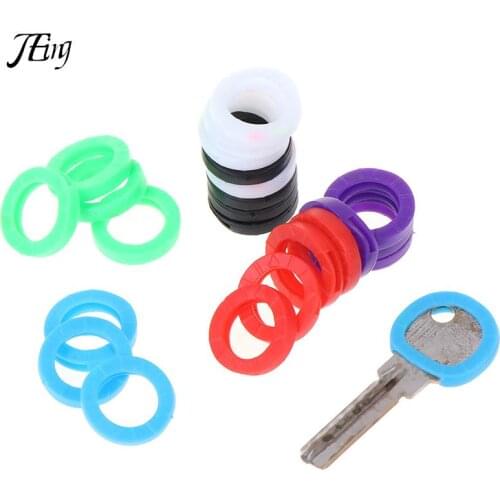 24pcs Bright Colors Hollow Key Covers Elastic Case Round Soft Silicone Multi Color Rubber Soft Keys Locks Cap Topper Keyring