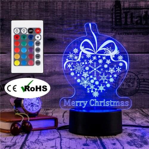3D Led Novety Lighting Creative Gift Night Light Table Lamp Christmas Snowflake Led Home Corridor Hotel Party Atmosphere Lights