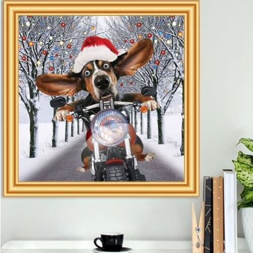 5d Diy Diamond Painting Animal Dog Kit Full Drill Embroidery Christmas Gift Mosaic Art Picture of Rhinestones Handicraft Decor