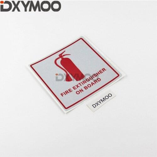 Car Sticker Decals Warning Letters FIRE EXTINGUISHER ON BOARD Tank DIY Decoration Bumper 11x11cm
