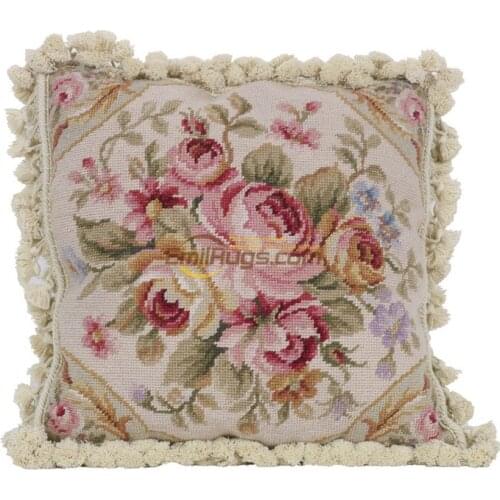 Baroque soft Rococo cloth art Hand woven pillow needlepoint cushion high-end