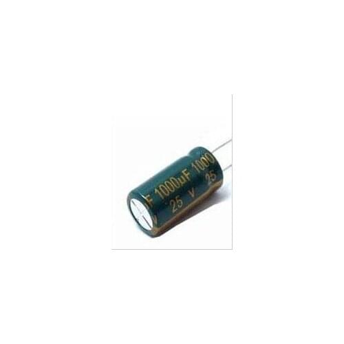 Free shiping 100PCS 1000uF 25V 10*20MM 105C high frequency Radial Electrolytic Capacitor