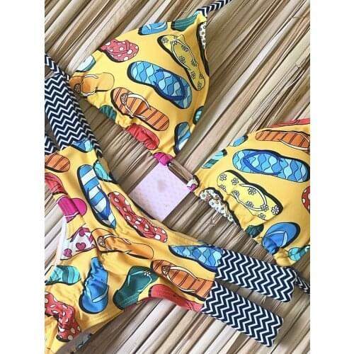 Bikinis 2019 Sexy Women Swimsuit Bandage Halter Beach Wear Bathing suits Push Up Swimwear Female Brazilian Bikini Set