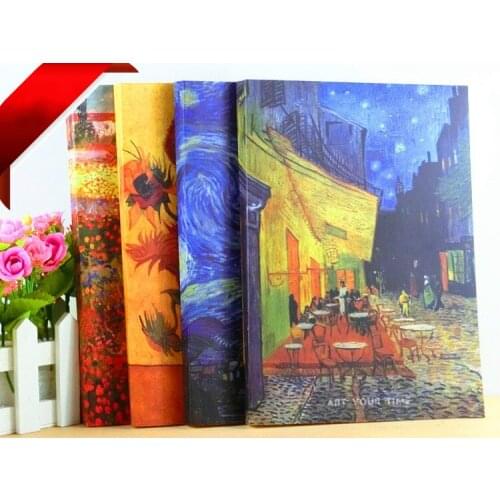 A5 Van Gogh Literary Blank Student Notebook Vintage Weekly Planner Journal Sketchbook Kraft Paper Diary School Office Supplies