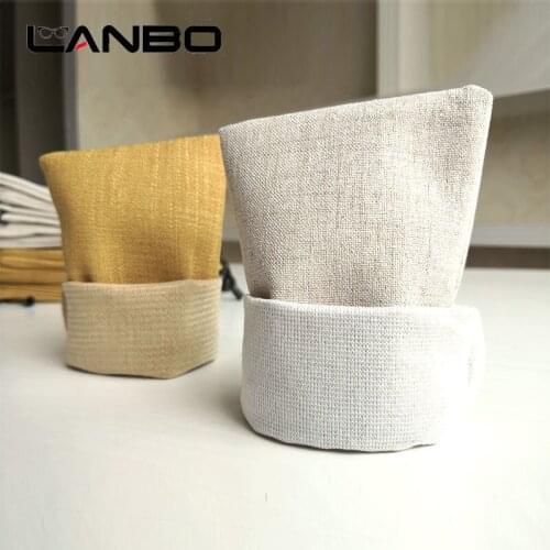 LANBO 2pcs/Lot Linen Fabric Portable Sunglasses Pouch for Eyewear Phone Bag Handmade Smooth Surface Container Glasses Bag 18x9mm