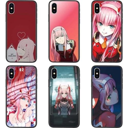 Black Waterproof Tpu Dois Querida Na Franxx Anime Zero Two Phone Case For Iphone 11 12 Mini Pro Xs Max Xr X 8 7 6 6s Plus Se