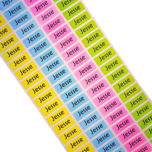 3 Size Rainbow Waterproof Stickers Stationery Name Stickers Custom Stickers Bottle Lables for Children Boy and Girl