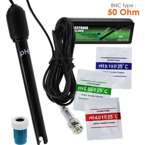 0-14 pH Electrode Probe BNC Connector Replacement Kit for Aquarium Hydroponics Plant Pool Spa 300cm Cable for PH Meter Monitor