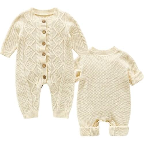 Baby Girl Romper Knitted Baby Clothes Long Sleeve Newborn Baby Romper Winter Infant Jumpsuit Boy Romper Knitting Toddler Sweater