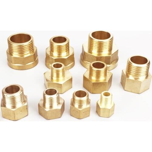 1/8" 1/4" 3/8" 1/2" 3/4" BSP Female To Male Thread Connection Brass Pipe Fitting Adapter Coupler Connector For Fuel Gas Water