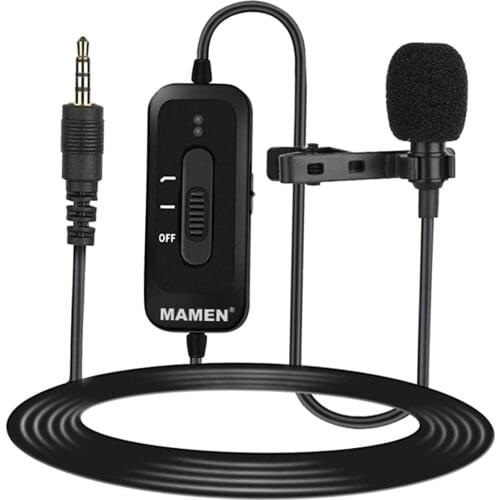 Mini Lavalier Lapel Microphone Directivity Condenser Mic with 8M Cord for Beginner to Professionals