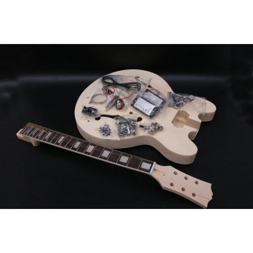 DIY Set semihollow Electric Guitar Body+Guitar Neck Maple 24.75in Unfinished
