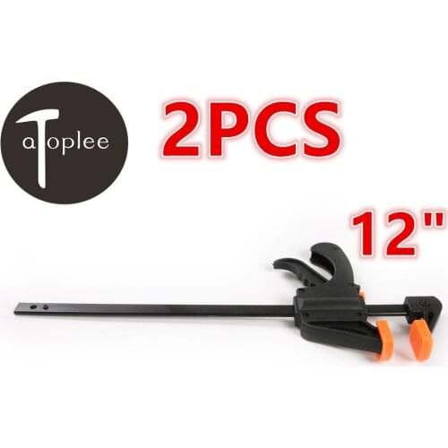 2 PCS 12" Quick Ratchet Release Speed Squeeze Woodworking Bar Clamp Clip Kit Spreader Gadget Tool DIY Hand Speed Clamp