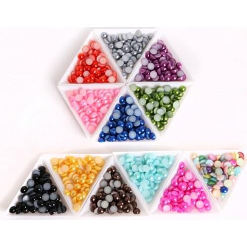 200pcs 8mm Multicolor Plastic ABS Imitation Flat back Pearl Beads Half Round Beads For DIY Handmade Jewelry Making