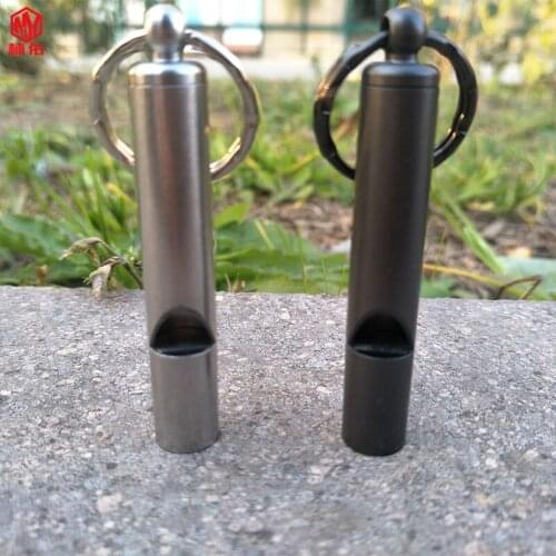 1PCS Outdoor Survival Whistle Stainless Steel Keychain Camping Adventure SOS Whistle