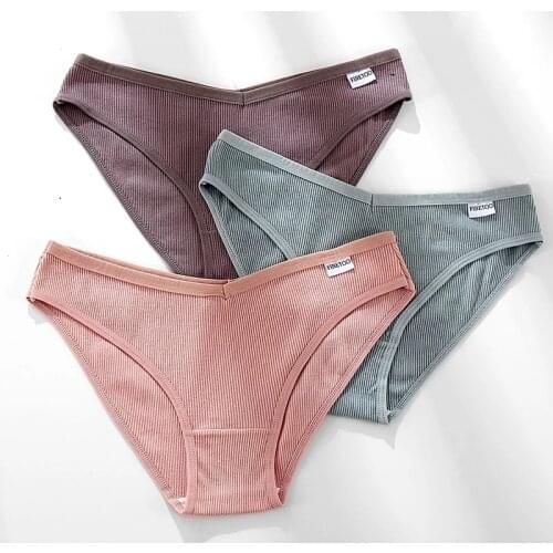 New Womens Cotton Briefs Female Underpants Sexy V Waist Womens Panties Cotton Plus Size Pantys Lingerie M-4XL