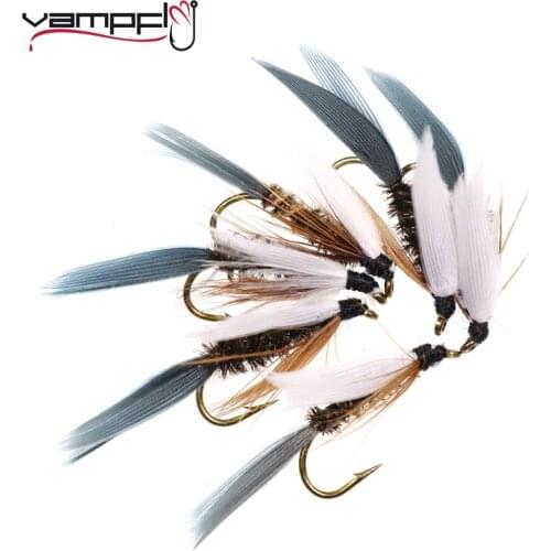 Vampfly 6pcs Duck Feather Wet Flies #10 Fly Tying Hook Stonefly Nymph Streamer Flies For Trout Fishing Lure Baits