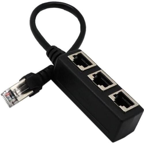 High Quality 1 to 3 Socket LAN Ethernet Network RJ45 Plug Splitter Extender Adapter Computer Cable Connector for PC Laptop