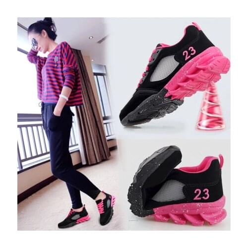 Lady Walking Shoes Woman Sports Shoes 2018 Increase In New Run Shoes Black Thick Bottom All Match Female Fitness Sneaker