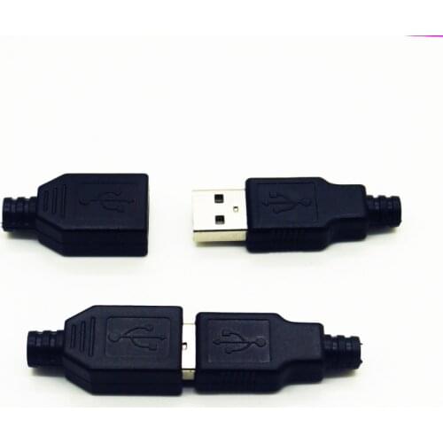 10PCS DIY USB A Type Male & Female Connectors Assembly Adapter USB Jack 2.0 Soldering Plug Socket With Plastic Shell