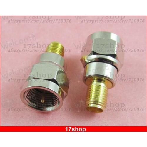 10 pcs F Male Plug to SMA Female Jack Straight Coaxial RF Adapter Connector