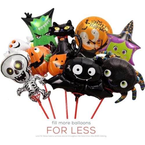 10pcs Mini Halloween Balloons Spider Skull Globos Halloween Decoration Air Balloons Pumpkin Witch Inflatable Toy Party Supplies