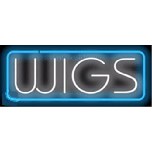 17*14" Wigs NEON SIGN REAL GLASS BEER BAR PUB LIGHT SIGNS store display Restaurant salons services Shop Advertising Lights