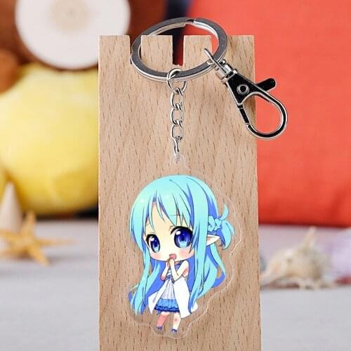 2019 New Arrival Sword Art Online Japanese anime figure acrylic mobile phone charms keychain strap keyring