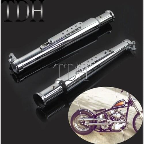 2X 540mm Classic Cocktail Shaker Exhaust Muffler Universal Tulip End Pipe Silencer for Harley Chopper Bobber Cafe Racer Triumph