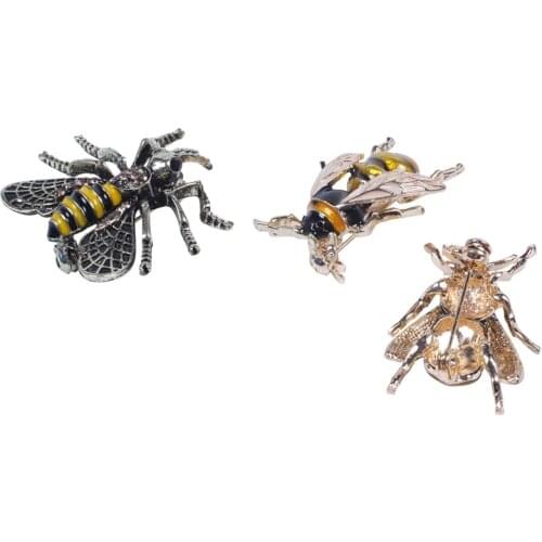 3Pcs New Style Vintage Bee Brooches Unisex Insect Metal Brooch Pin Women And Men Jewelry Small Bumblebee Badges Fashion Jewelry