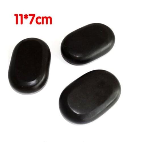 Big 4pcs 7x11cm Black Hot Natural Lava Basalt Rock Energy Spa Stone Massage Set Body Therapy Back Waist Pain Relief Muscle Relax