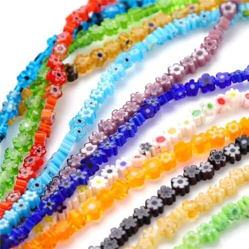 45PCS Colorful Lampwork Beads Mixed Color Flower Pattern Glazed Glass Beads For Jewelry Making DIY Bracelet Necklace Accessories