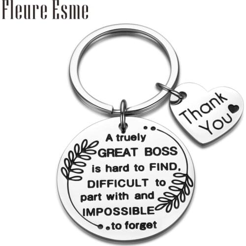 Coworker Leaving Gifts Keychain Boss Gift A TRUELY GREAT BOSS IS HARD TO FIND KeyChain for Colleague Retirement