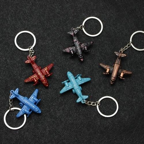 Propeller Aircraft Keychain 5 Colors Fashion Creative Air Plane Fighter Aeroplane Model Keyring Key Chain Ring Key Fob