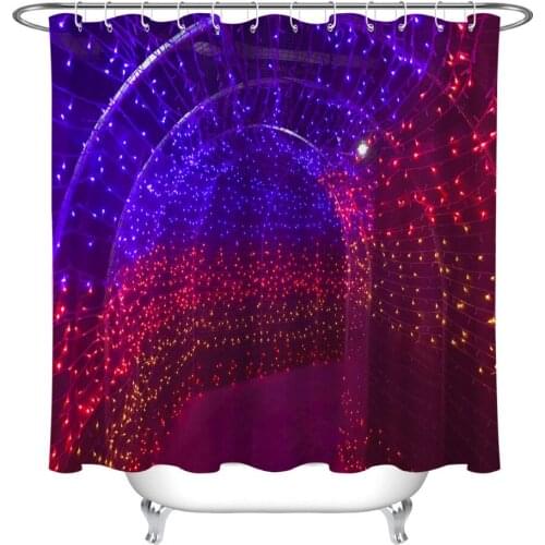 The Colored Lights of The Shower Curtain and The Unknown Road Have Anti-mold and Waterproof Fabrics In The Bathtub Decoration