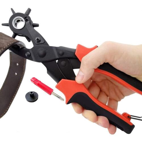 Leather Belt Hole Punch Plier Eyelet Revolve Sewing Machine Bag Setter Tool Household Leathercraft Punching Watchband Strap