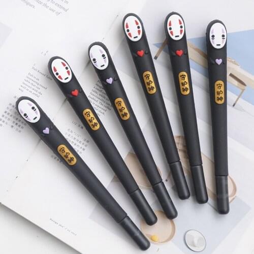 Spirited Away Gel Pen No Face Man School Office Supplies Stationery Gift 0.5mm Cartoon Blessing Grimace Pen Cosplay Accessories