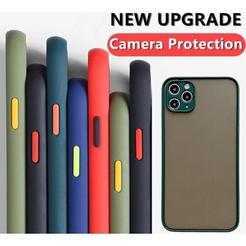 Hybrid Matte Bumper Phone Case For iPhone 12 12 pro max mini 7 8 plus Soft TPU Silicone Cover