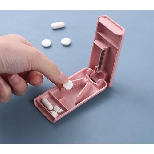 3 colors Vitamin Medicine Pill Box Case Organizer Tablet Container Cutting Drugs
